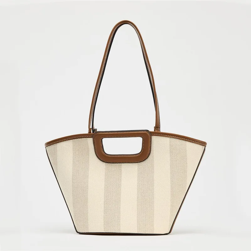 

New Fashion Handheld Large Capacity Bucket Bag Popular Merade Color System Simple Single Shoulder Crossbody Tote Bag