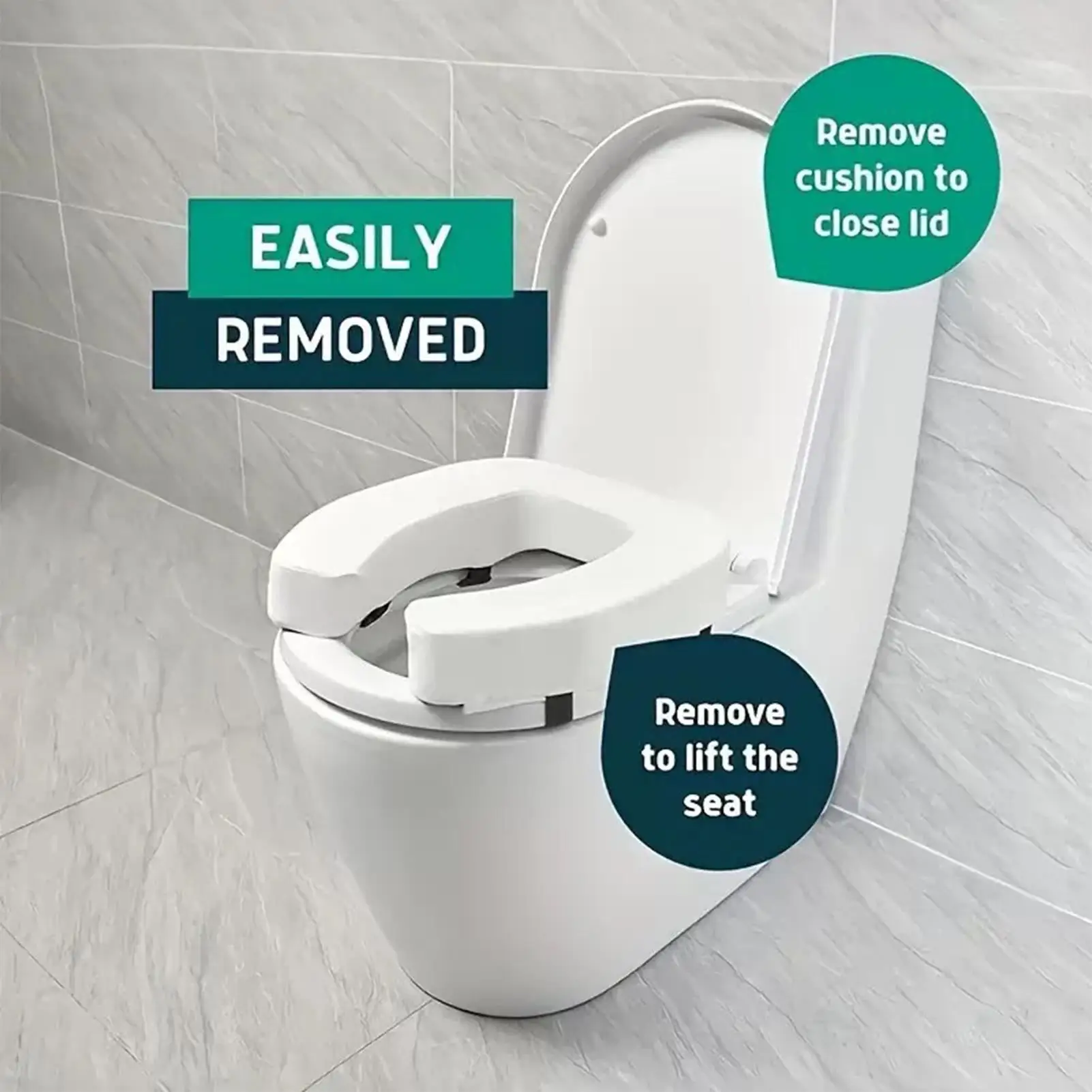 Non-slip Toilet Seat Waterproof Risers Senior Ergonomic Assist Padded Seat Toilet Lift Assist For Elderly Disabled Pregnant Home