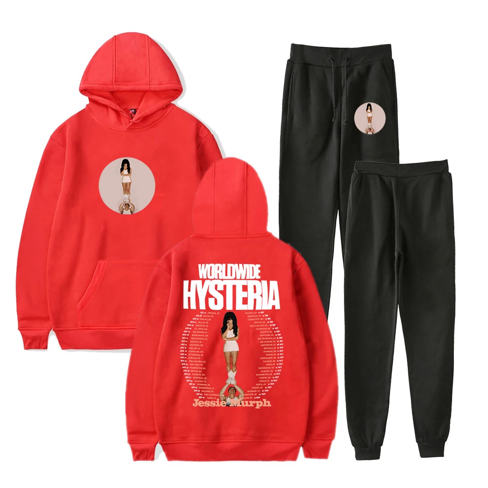 GF جيسي مورف جولة هستيريا في جميع أنحاء العالم 2025 هوديس بنطال رياضي قطعتين مجموعة بلوزات + Sweatpants الرجال النساء الزي مجموعات #1
