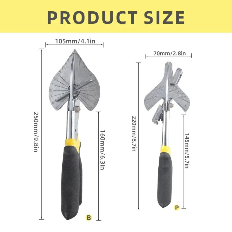 LXAF 마이터 가위 45-135/22.5-45도 멀티 앵글 슈 몰딩 커터 트림 커터 수공구