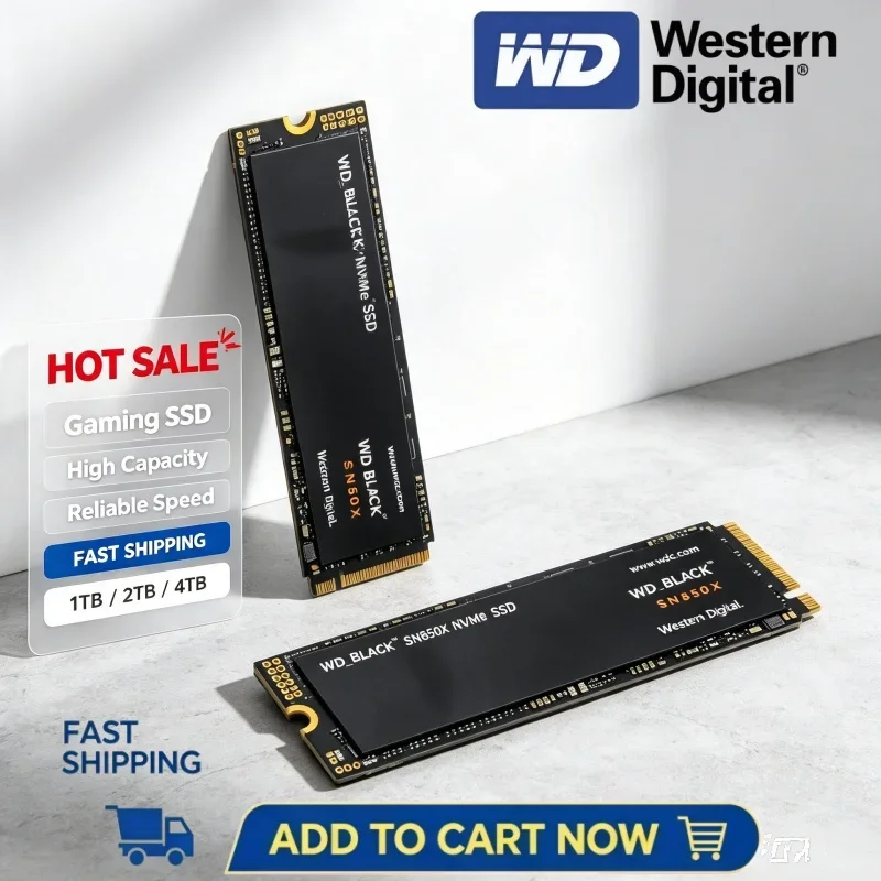 WD BLACK SN850X 4TB PCIe 4.0 M.2 NVMe SSD Internal Solid State Drive High Performance Storage Disk For Desktop PC Laptop Console