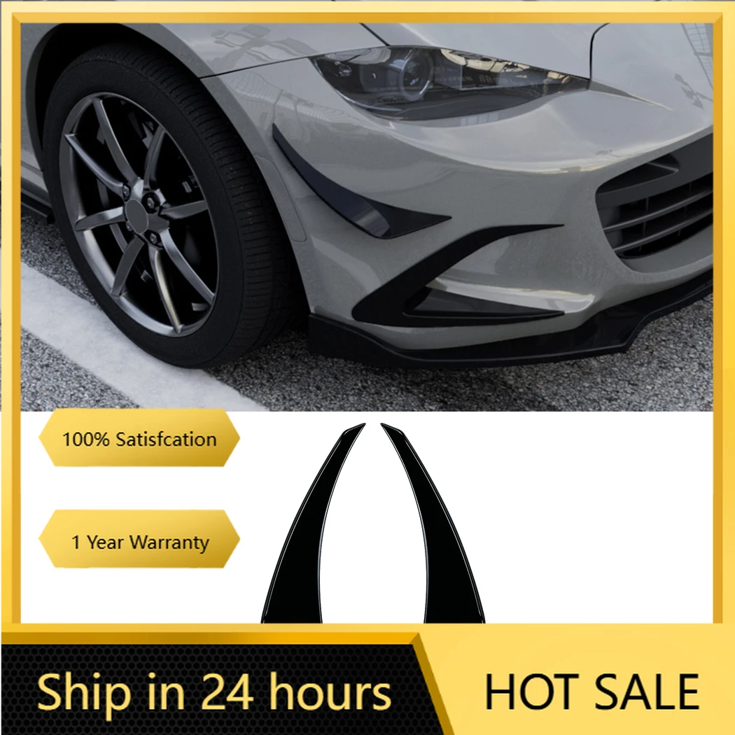 

Эмблемы на передний бампер автомобиля, накладка на вентиляционное отверстие для Mazda MX-5 Miata ND 2016-2024, глянцевый черный ABS, впускная рама, спойлер, сплиттер