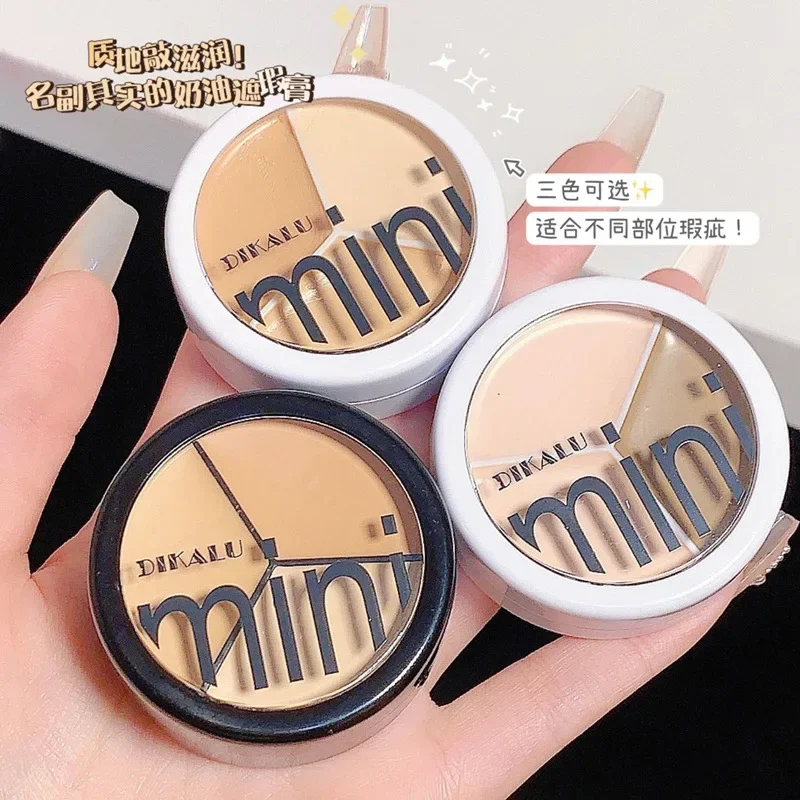 Full Coverage Acne Spot Dark Circles Contour Concealer Palette with Brush Moisturizing Cosmetics Makeup 3 Colors Concealer Cream