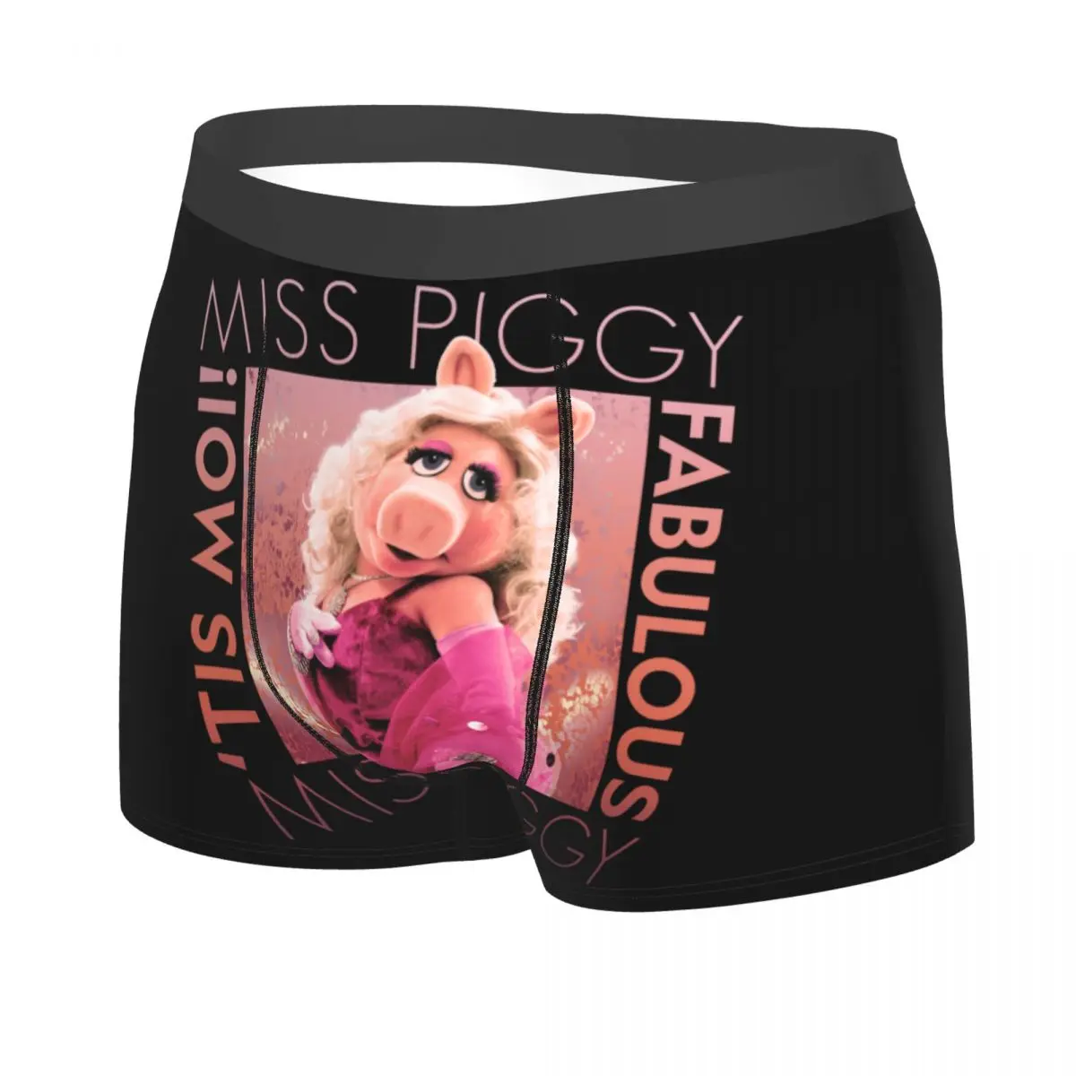 Calzoncillos de dibujos animados de Miss Piggy para hombre, ropa interior cómoda, pantalones cortos, novedad personalizada