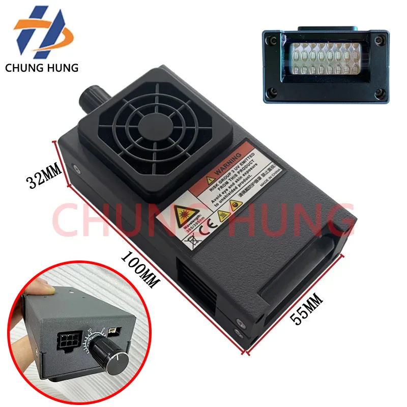 Fan Cooling UV LED Lamp For Epson XP600 TX800 DX5 6090 UV Flatbed Printer Drying Blue-Violet Lights G5 G6 Nozzle UV LED Lamps