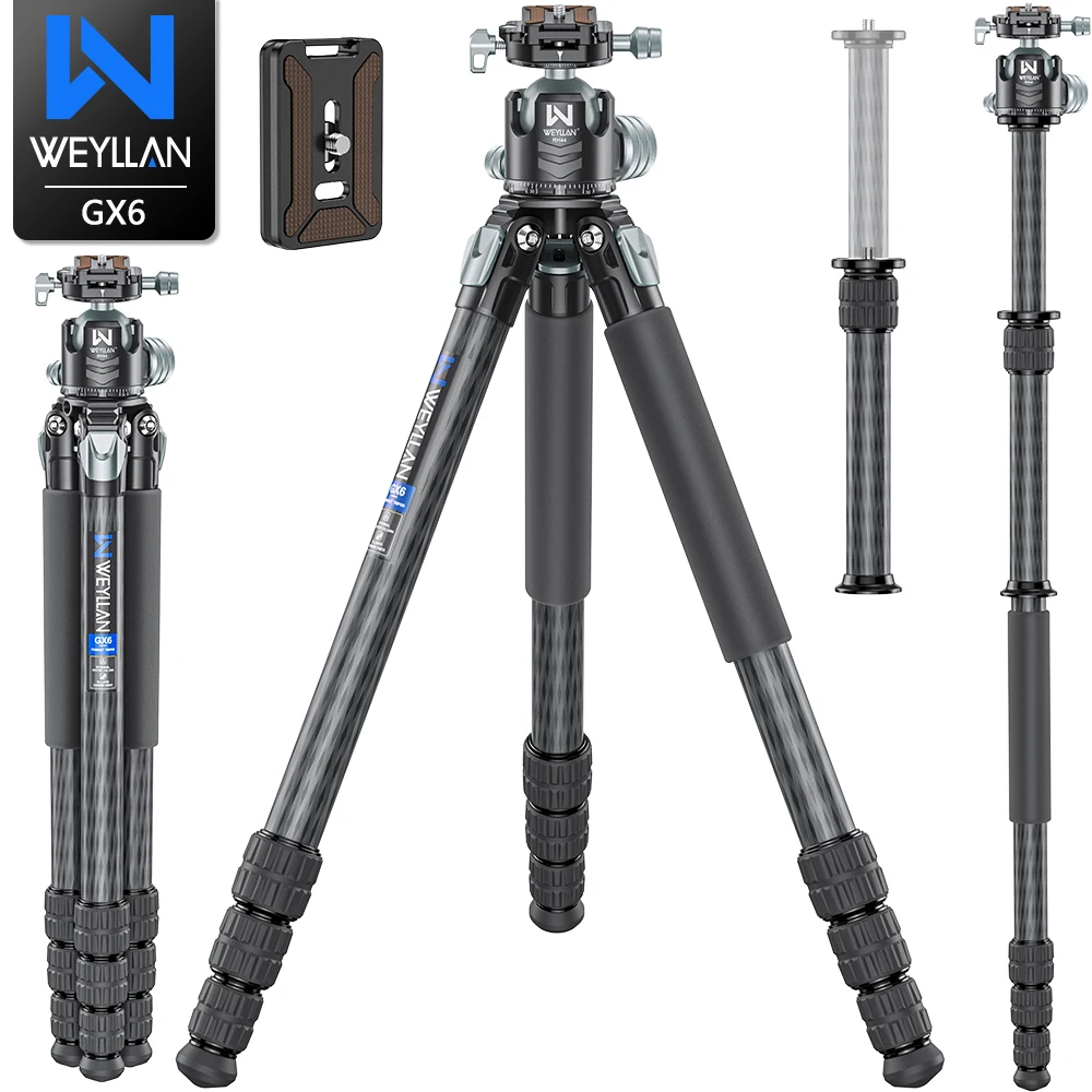 WEYLLAN Carbon Fiber Heavy Duty Tripod 69'' Professional Tripod 29mm Leg with DSLR Tripod Ball Head for Digital SLR DSLR Camera