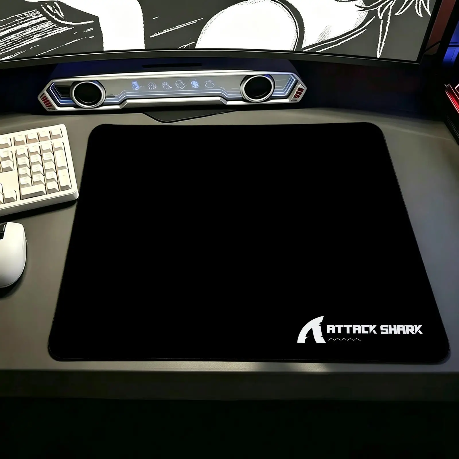 Attack Shark Compact S/M/L Gaming Mat,Reinforced Stitched Edge,Portable Non‑Slip Pad for Laptop Office & E‑Sports Game Play