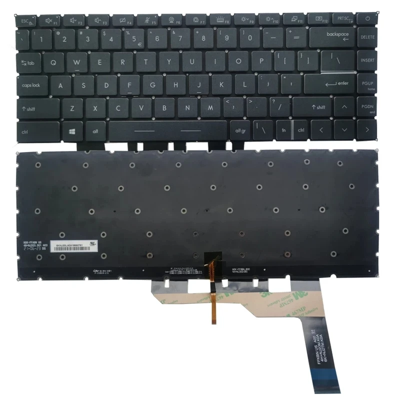 US White Backlitght New Laptop Keyboard for MSI Summit E14 E15 MS-14C4/14C5 B15 MS-1552/16S6 9Z.NJ2BN.K1D NSK-FFKBN 1D