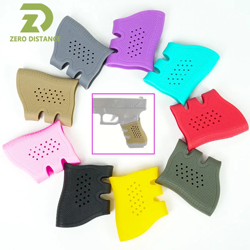 Tactical Handgun Rubber Protect Cover Weapon Gun Handle Non-Slip Breathable Grip Cover for G17 G18 G19 AR15 HK416 Airsoft