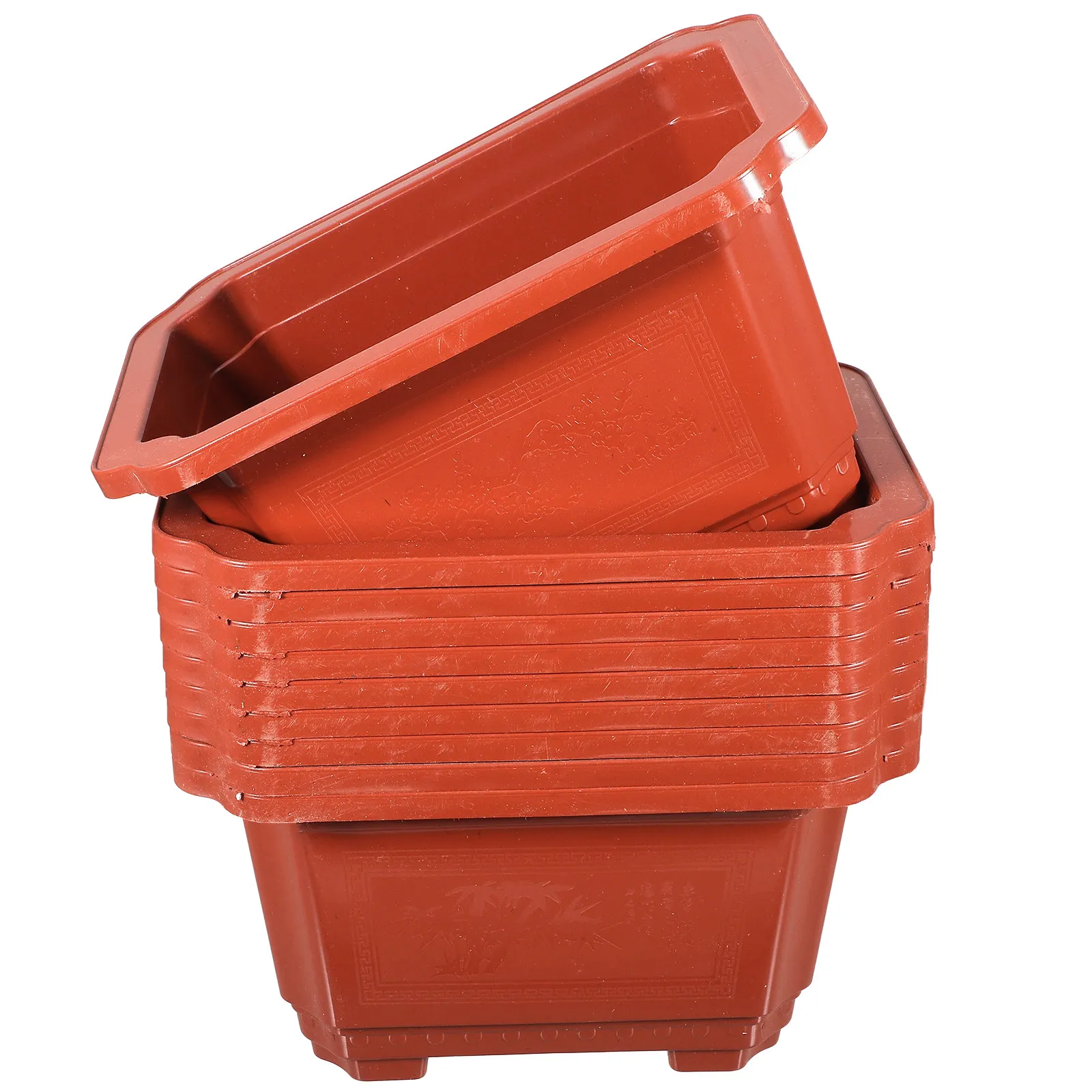 

10 шт. утолщенных пластиковых прямоугольных горшков для бонсай, суккулентов, папоротников, для дома, офиса, садоводства, многоразовые