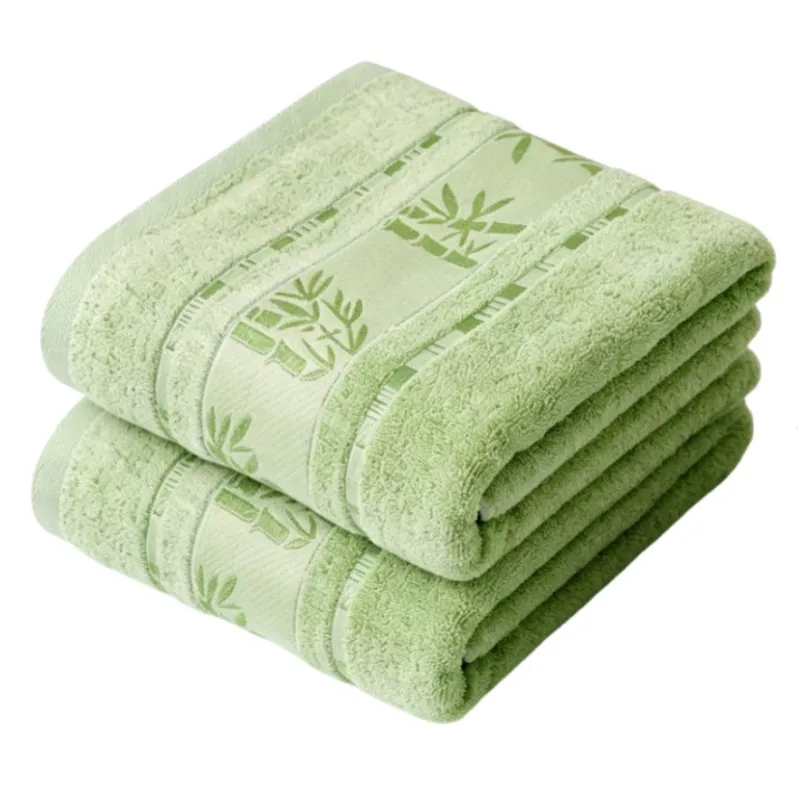 2pcs Bamboo Fiber Towel Set 34x74cm & 70x140cm - Thick Absorbent Luxury Bath Towels for Adults Face Towels Home Bathroom Gift