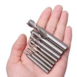 1/5pcs 1-12mm Machine Tool 2 Flute End Mill Cutter CNC Straight Shank Woodworking Drill Bits Steel Milling Cutters Tools