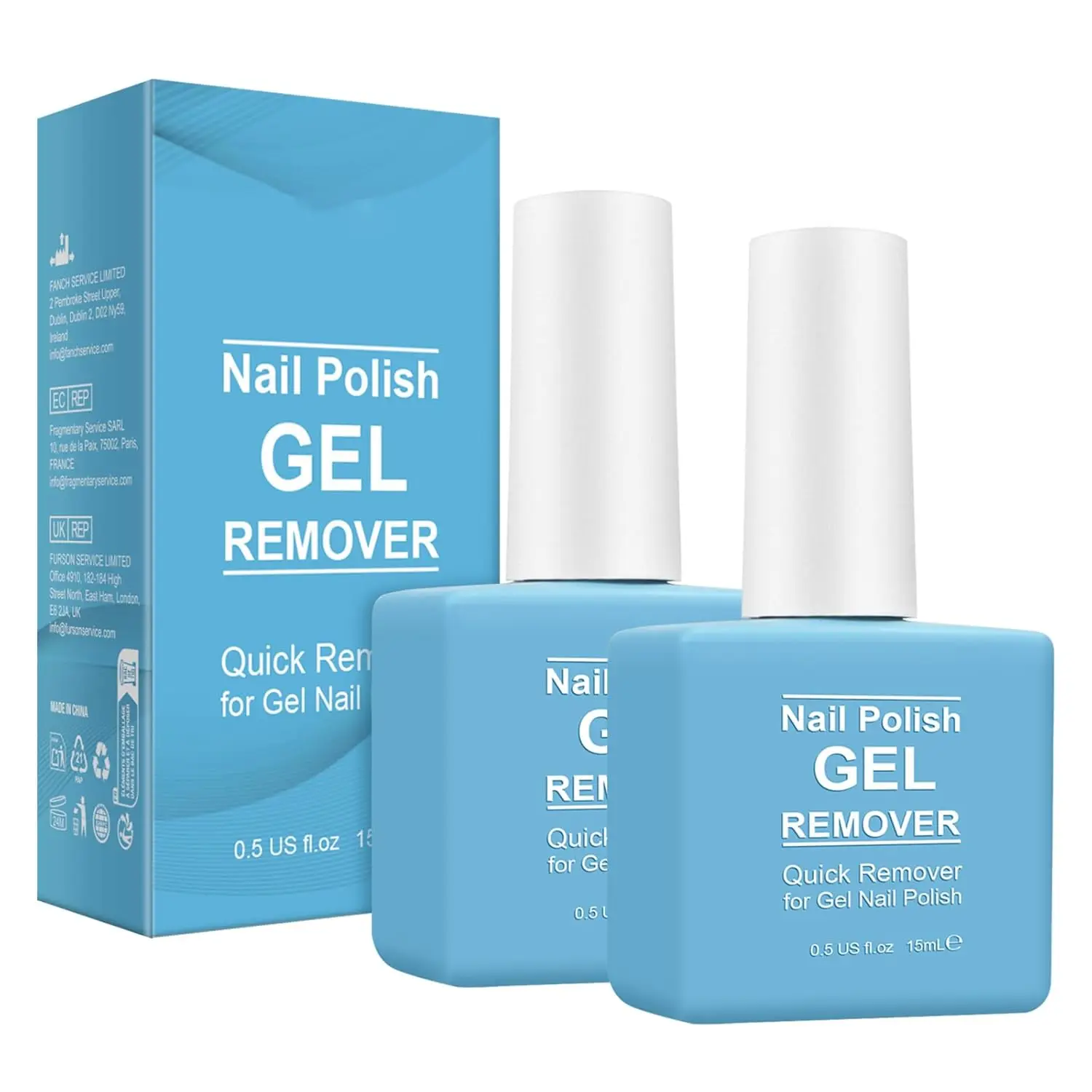 

Gel Nail Polish Remover 2Pack, Quick & Easy Removal in 3-5 Minutes, No Soaking or Foil Needed - 15ml