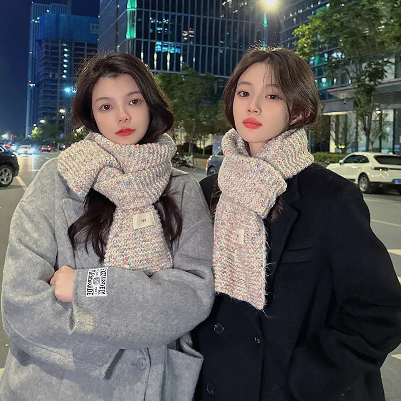 

Корейский стиль, шарф в виде конфетных фасоли, осенне-зимний вязаный теплый морозостойкий студенческий универсальный милый женский шарф для шеи