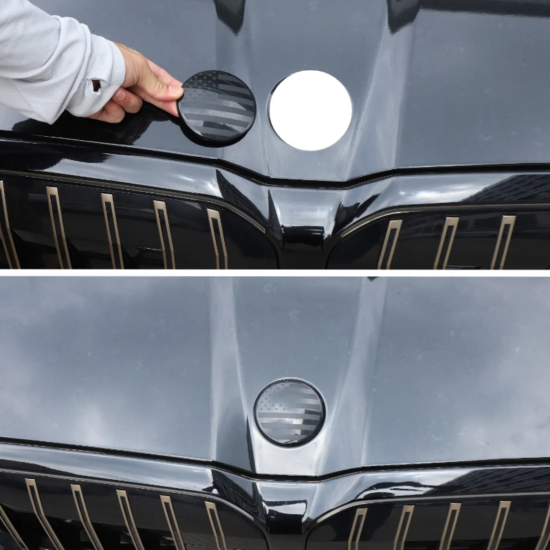

Suetlcoity For BMW 5 Series G60 2024-2026 ABS Black Car Front Rear Logo Cover Decorative Car Accessories(81mm)