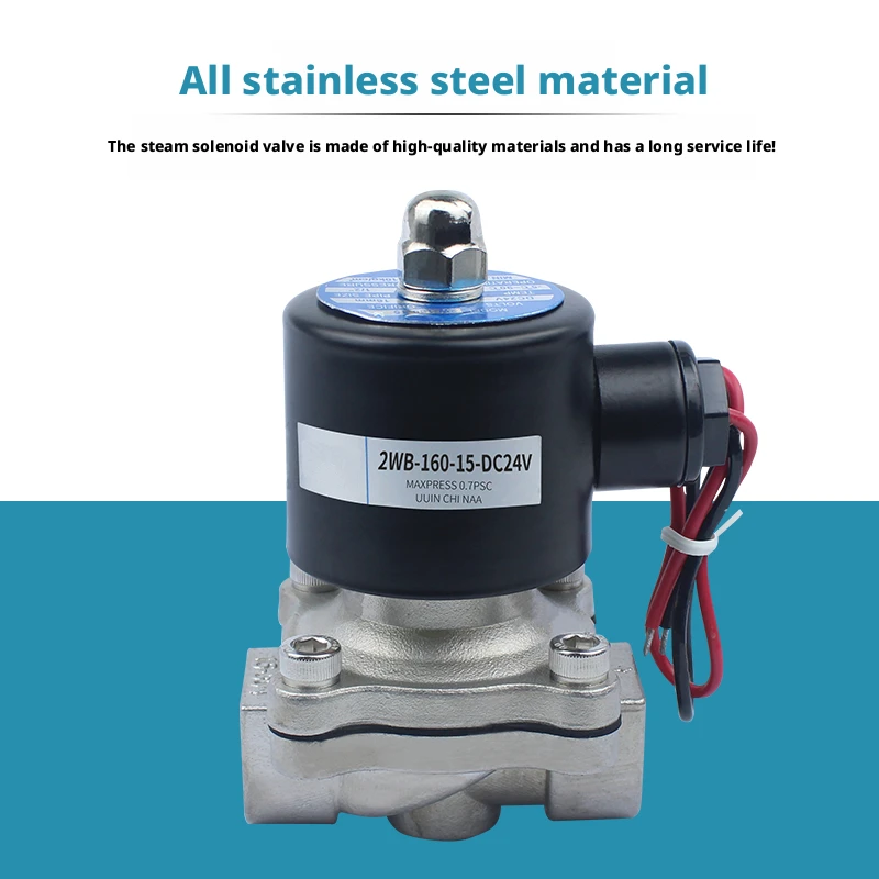 304 Stainless Steel DN8 DN10 DN15 DN20 DN25 DN32 DN40 DN50 Normally Closed Electric Solenoid Valve Water Coil AC110V/220V/24V DC