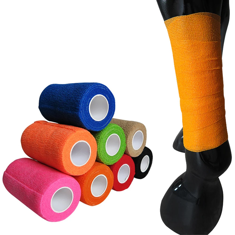 4 Inch X 5 Yards 6 Rolls Self Adhesive Bandage Vet Wrap Sports Bandage Tape for Wrist Ankle Sprain and Swelling Outdoor Horses