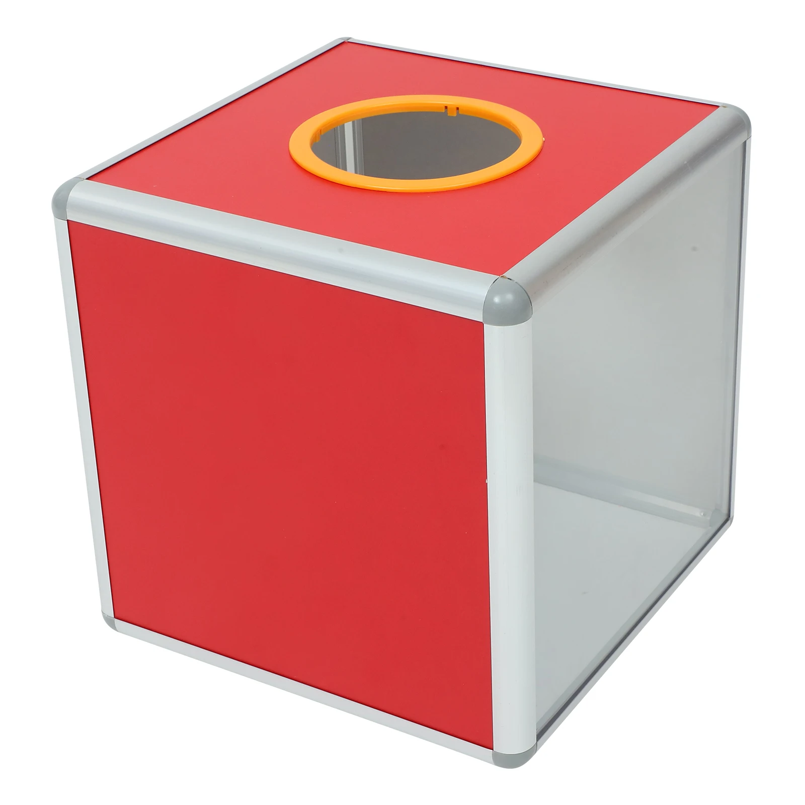 

Raffle Prize Box Lottery Ticket Holder Red Money Gift Container Ballot Boxes Suggestions Voting Storage Promotional Metal