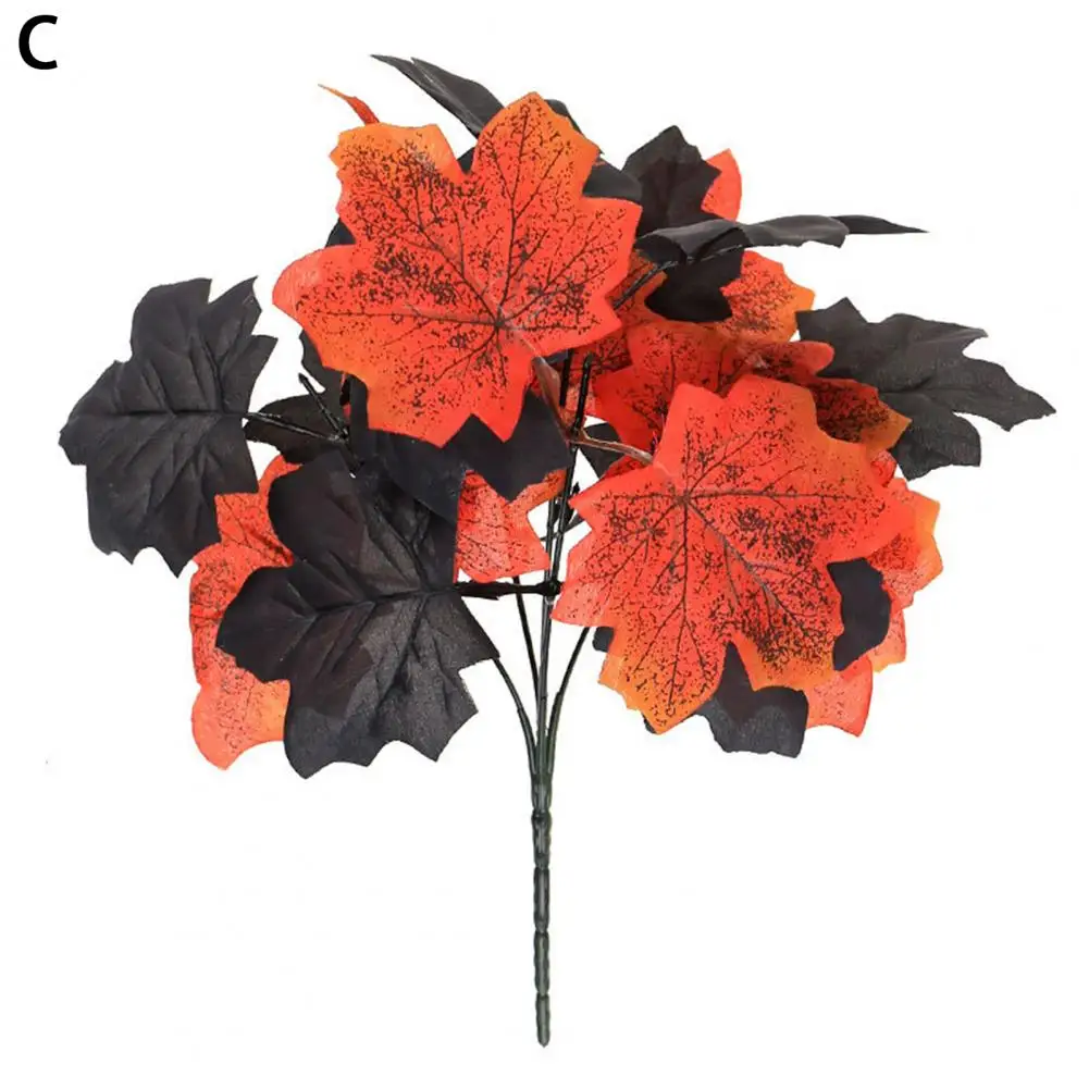 Maple Leaf Ornament Maple Leaf Decoration Realistic Black Maple Leaf Bouquet for Halloween Home Decor Faux Silk for Office