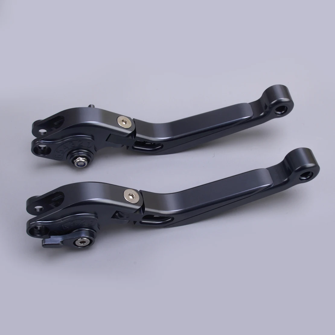 

Titanium 1 Pair Motorcycle Brake Clutch Lever Handle 6 Gear Positions Adjustable