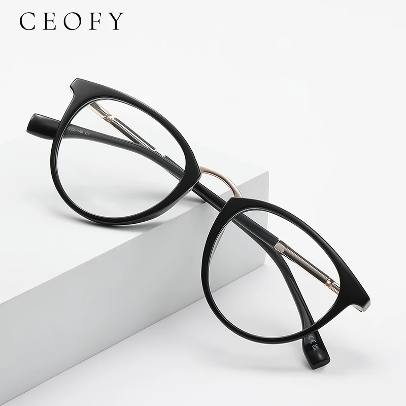 

Ceofy мужские и женские стильные круглые очки для близорукости, оптическая винтажная оправа для очков по рецепту, Новое поступление 2025