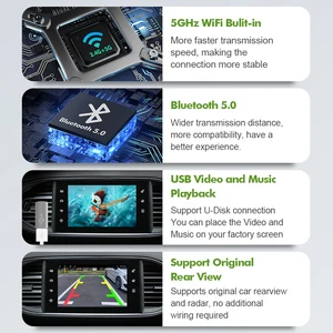 Ebilaen Wireless Carplay Box für Peugeot Citroen Smeg Smeg + Picasso C4 C5 DS4 DS3 308 508 208 3008 Android Auto Airplay Modul 10 Hauptverkauf Peugeot Air Box - №5