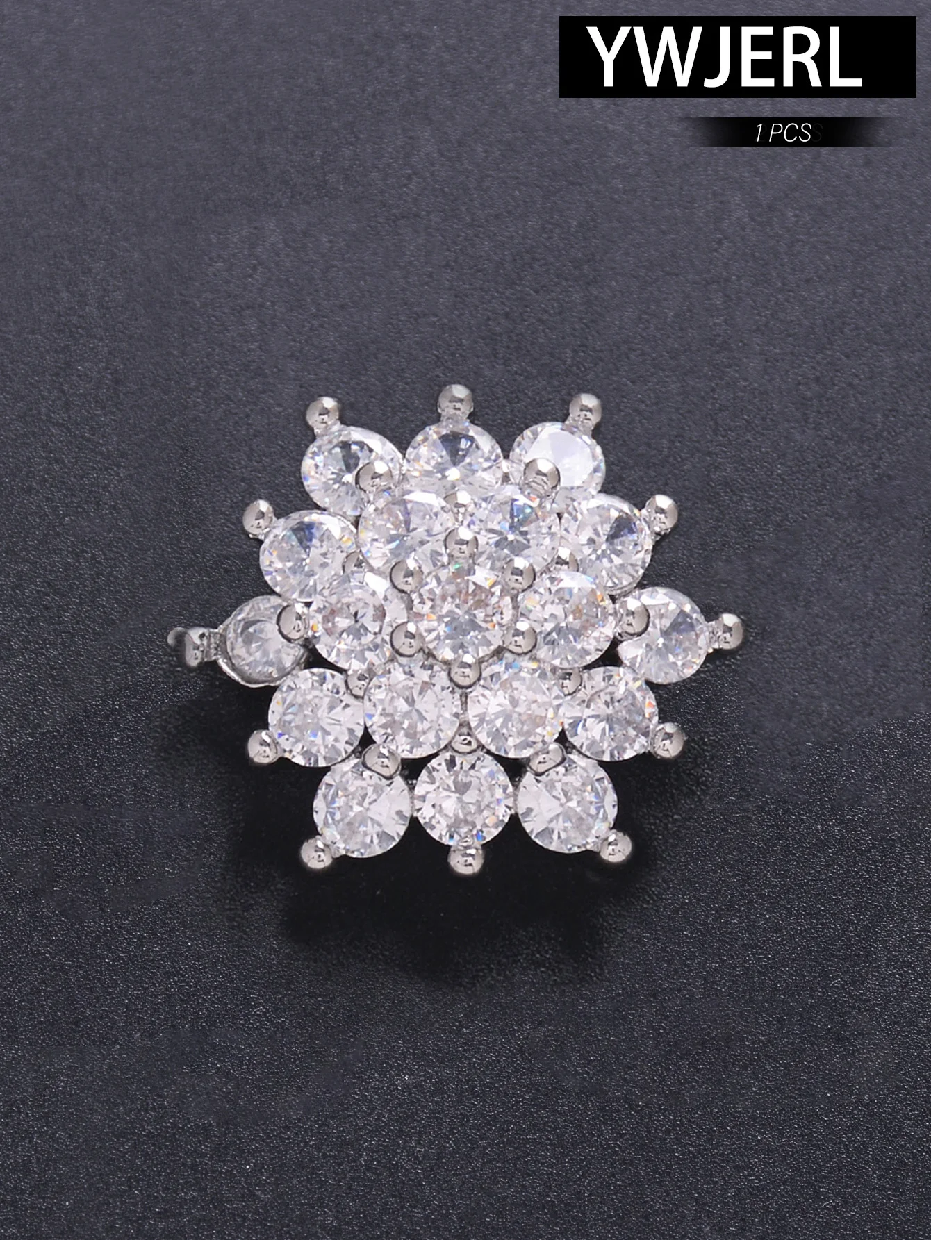 2pcs/Pack Sparkling Full Zircon Flower Shank Button For Coat Sweater Windbreak DIY Luxury Clothes Sewing Buttons Accessories