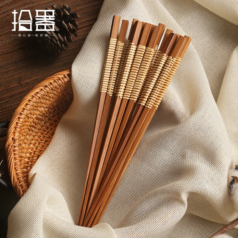 Natural unpainted original bamboo chopsticks creative Chinese household solid wood environmental protection high-grade Japanese