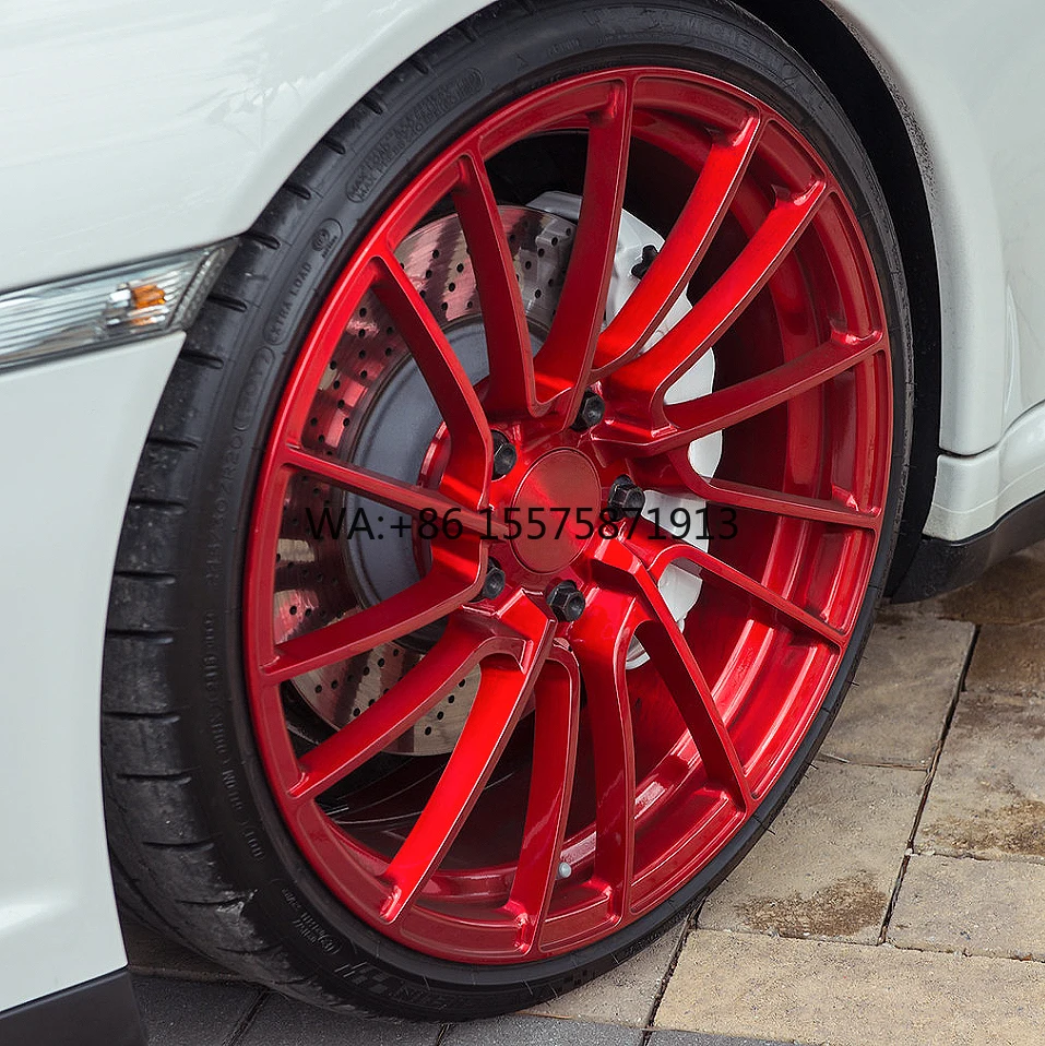 

For Phoenix Red T6061 Forged Spoke Monoblock Alloy Wheel Rim18 19 20 21 22 23 24 Inch 5X112 5X108 5X114.3 5X120 Hub for Porsche