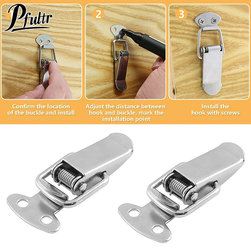 4PCS Toggle Latches Spring Loaded Clamp Clip Case Box Latch Catch Toggle Tension Lock Lever Clasp Closures Crate Lock Snap Lock