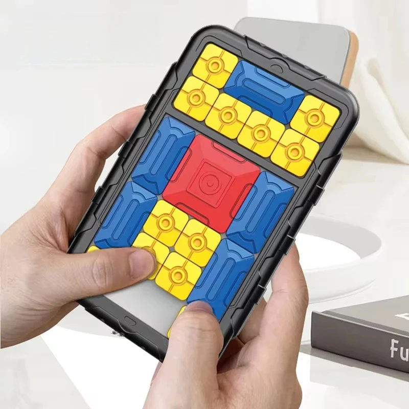 2pc slide block cérebro teaser jogo huarong estrada desafio quebra-cabeças deslizantes pensamento lógico jogo de tabuleiro interativo presentes festa do miúdo