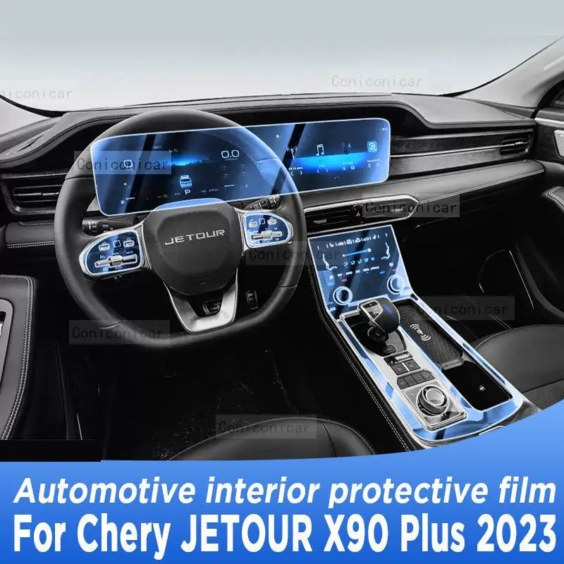 

For CHERY JETOUR X90 Plus 2023 Gearbox Panel Navigation Screen Automotive Interior TPU Protective Film Anti-Scratch Accessorie