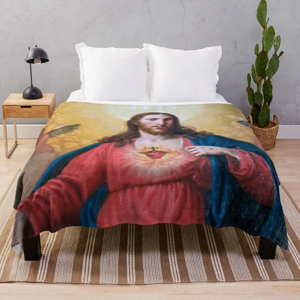 Sacred Heart Throw Blanket Cozy Microfiber Throw Blanket for Home Bedroom