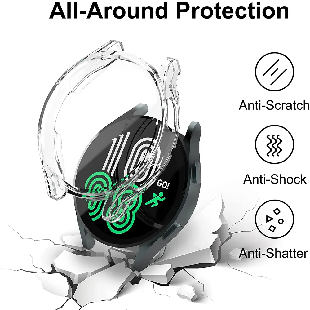 حافظة لهاتف سامسونج جالاكسي ساعة 4 40 مللي متر 44 مللي متر ملحقات واقي شاشة شامل للكمبيوتر الشخصي مضاد للخدش غطاء ممتص للصدمات ساعة جالاكسي 5