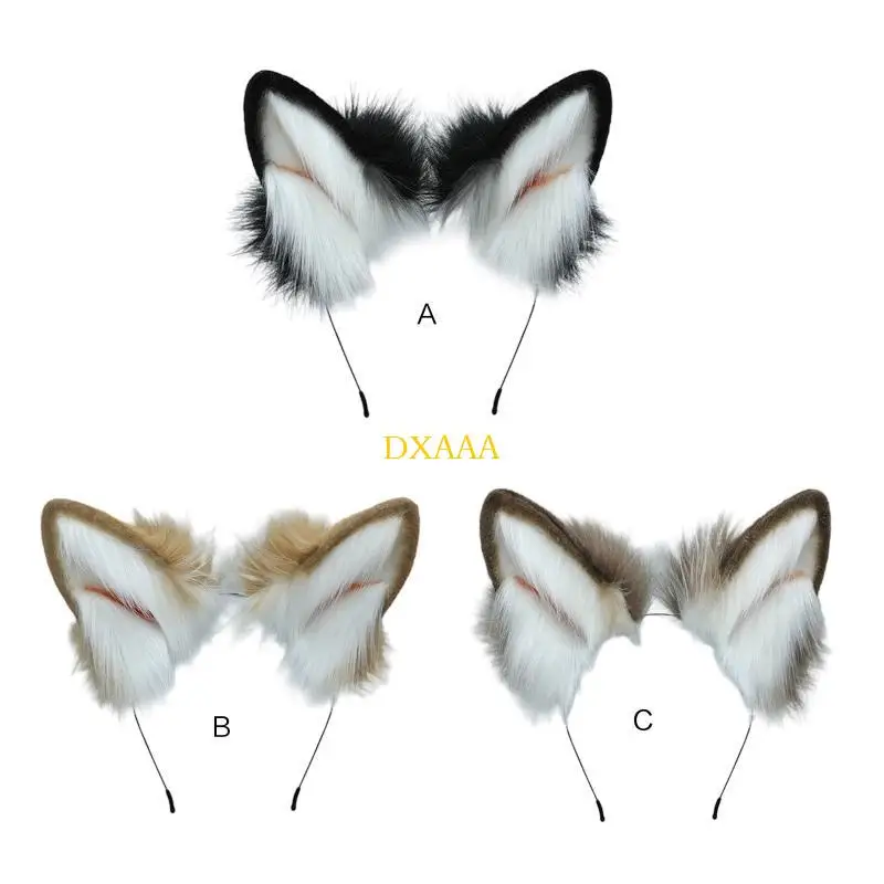 DXAA Cartoon Wolf Ear Hair Hoop Photoshoot Hair Holder Festival Party Headwear