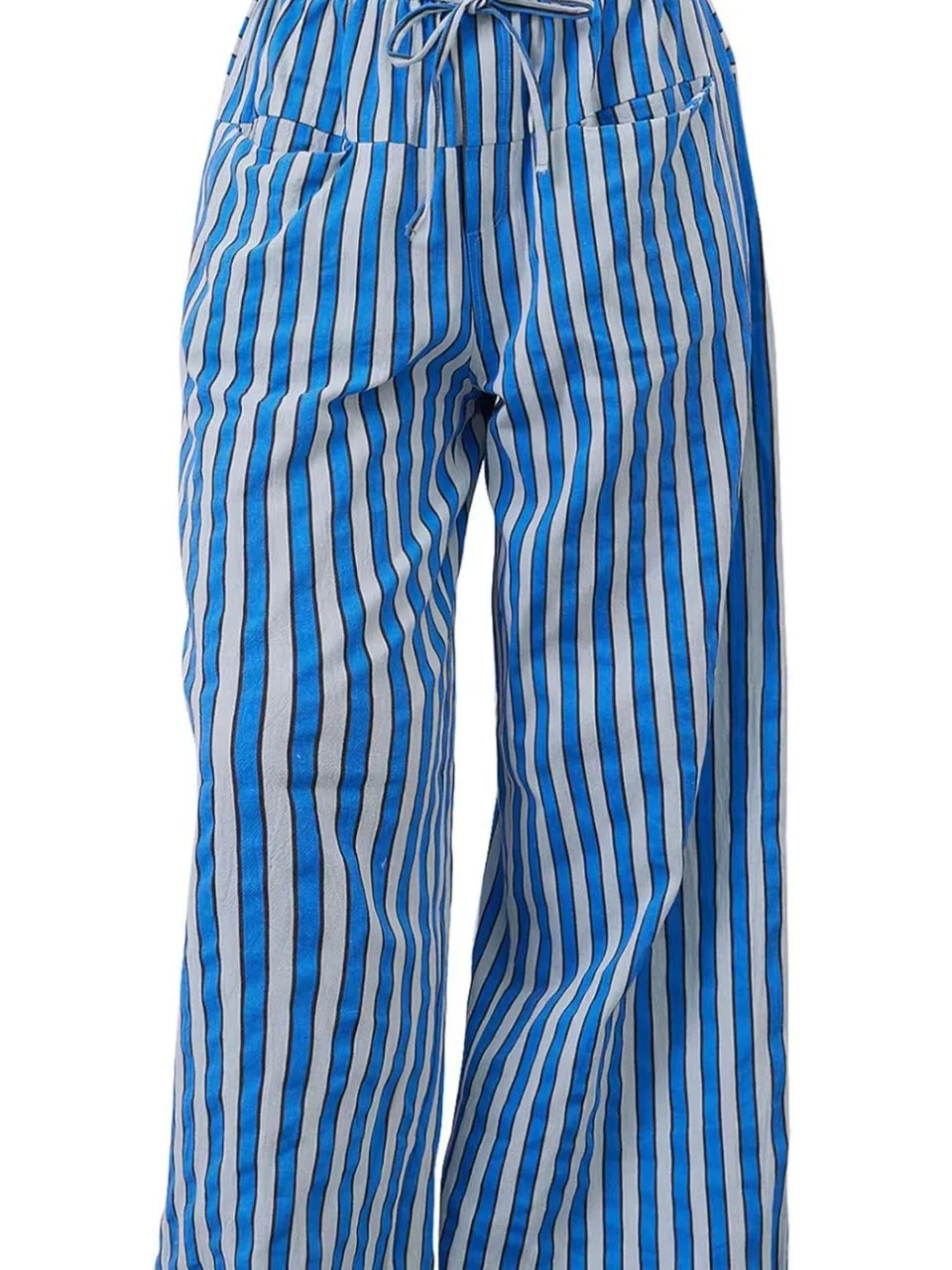 

Брюки женские прямого кроя с низкой посадкой, широкие штанины, в полоску, повседневные, комфортные, премиум-класса, китайский бренд...