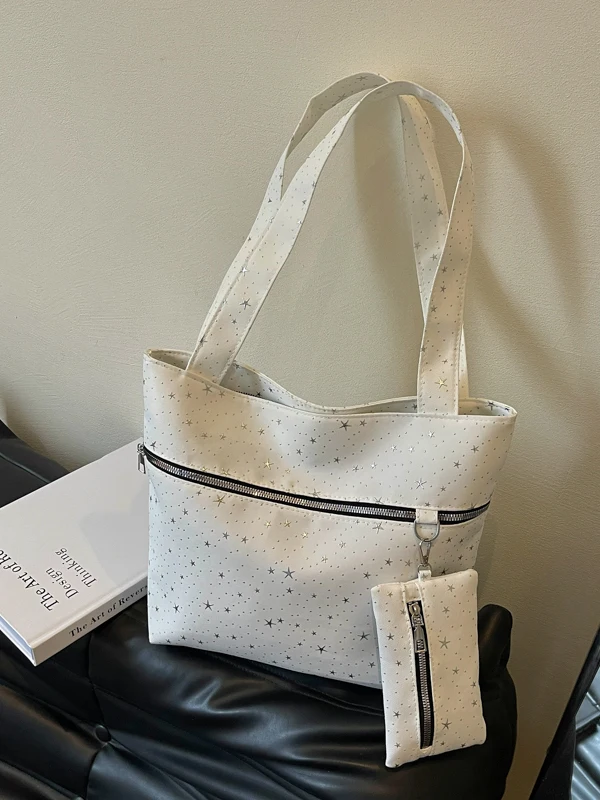 Trendy Women's Shoulder Bag 2026 Summer New Style Casual Simplicity Zipper Closure Soft Leather Handbag Fashionable Tote Bag