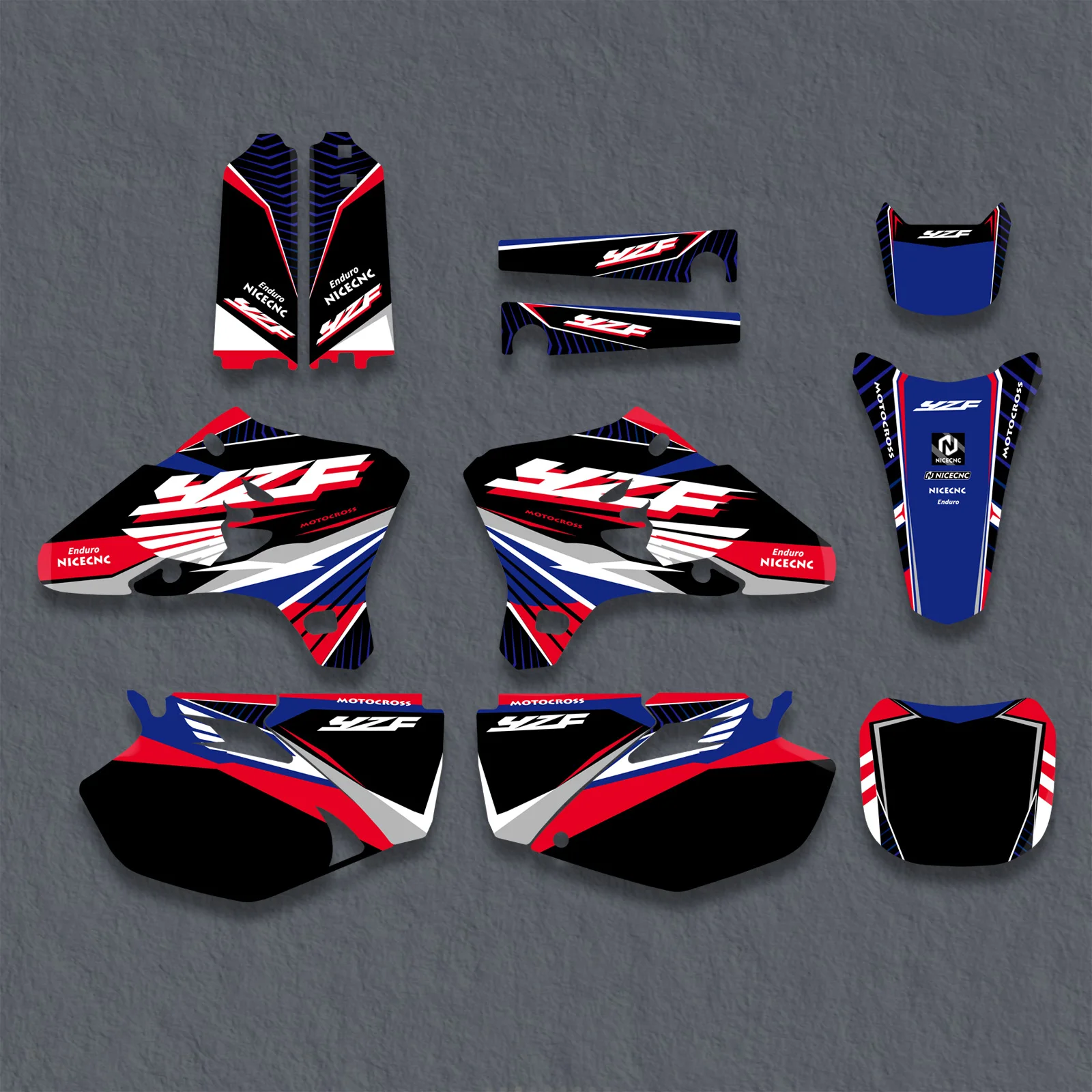 For Yamaha YZ250F YZ450F 2005 2004 2003 YZF 250 450 Motorcycle Full Fairing Graphics Background Decal Sticker Custom Name Number