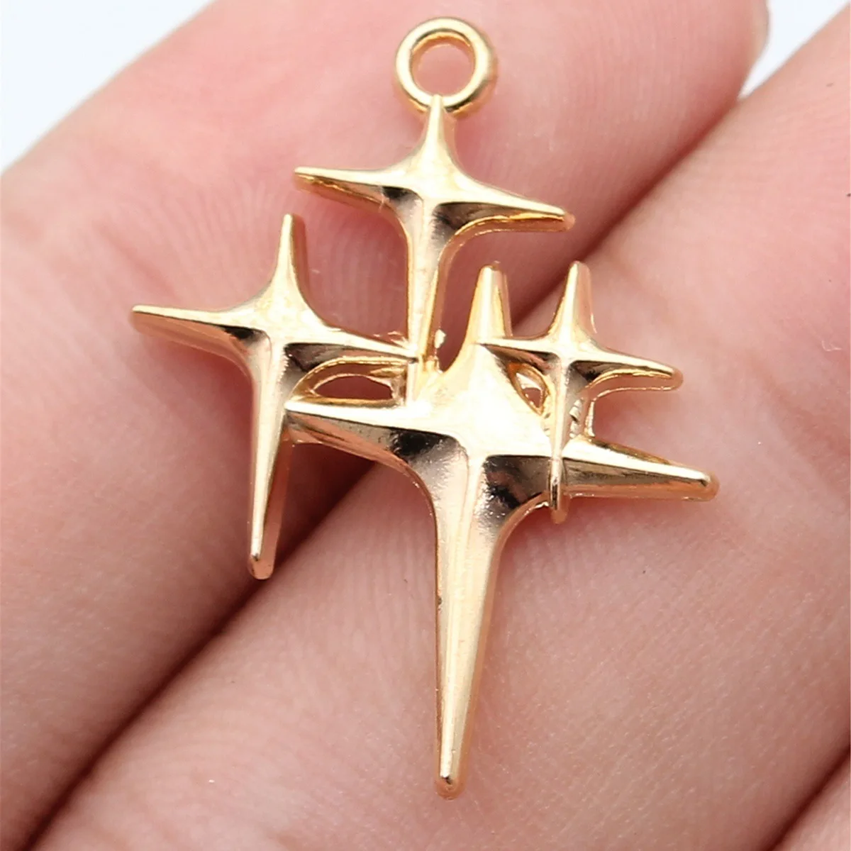 WYSIWYG 10pcs 29x23mm 5 Colors Shining Star Charms Pendant For DIY Jewelry Making Handmade Jewelry Craft Findings
