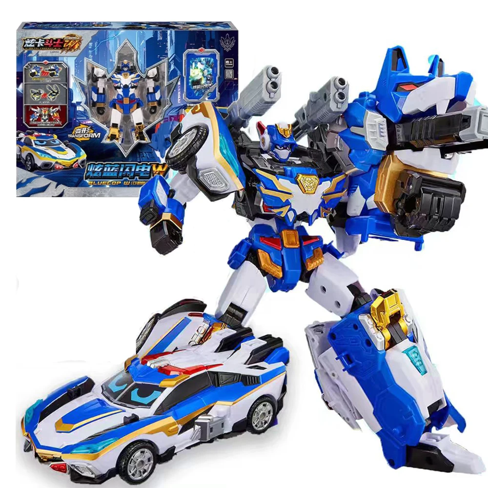 2026 Metal Cardbot Season 3 BLUE COP W Transforming Robot Car Card Toy Action Figure ABS Transformation Model Bot Gift