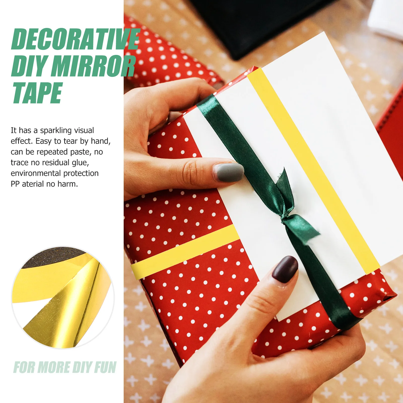 

6pcs 6 Rolls Metallic Washi Mirror Tape Golden Diy Decorative Craft Tape For Scrapbooking Gift Wrapping Stationery Supply