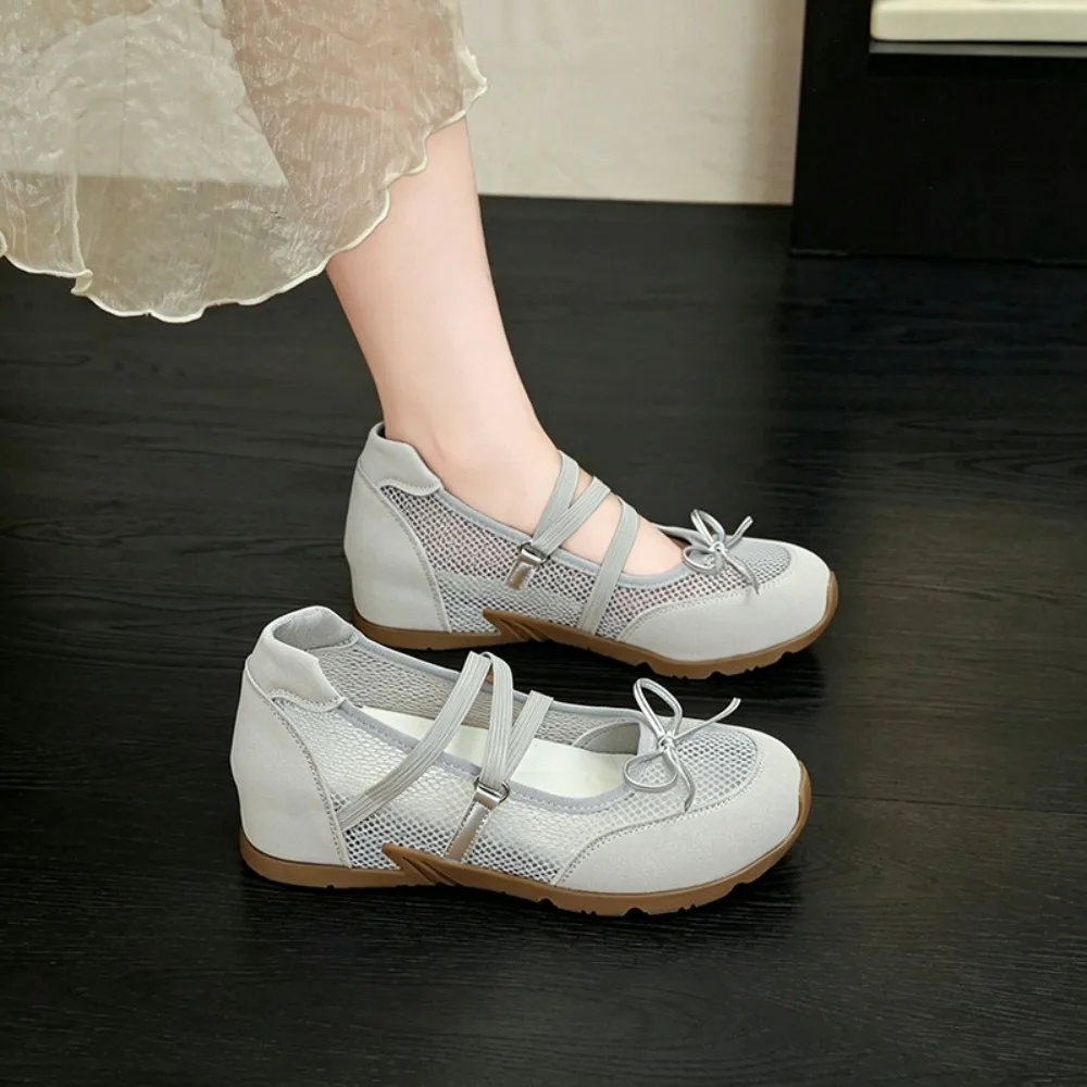 Zapatos Planos de Mujer con Lazo, Estilo Ballet Mary Jane, Sandalias de Verano y Otoño para Niñas, Calzado Casual de Diseño Moderno