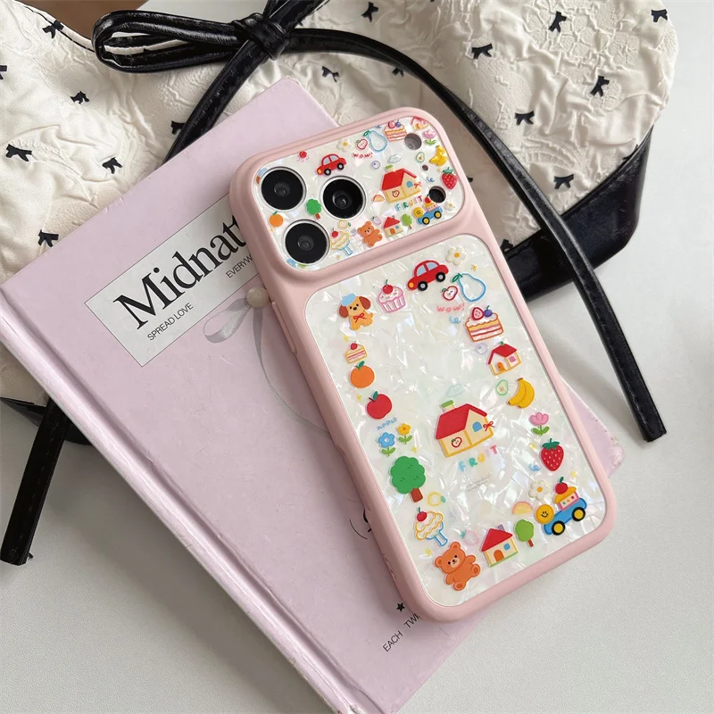Aesthetic Pink Polka Dot For MagSafe Case for iPhone 15 16 17 Pro Max Shockproof Protective Cover Cute Floral Phone Stand Gift