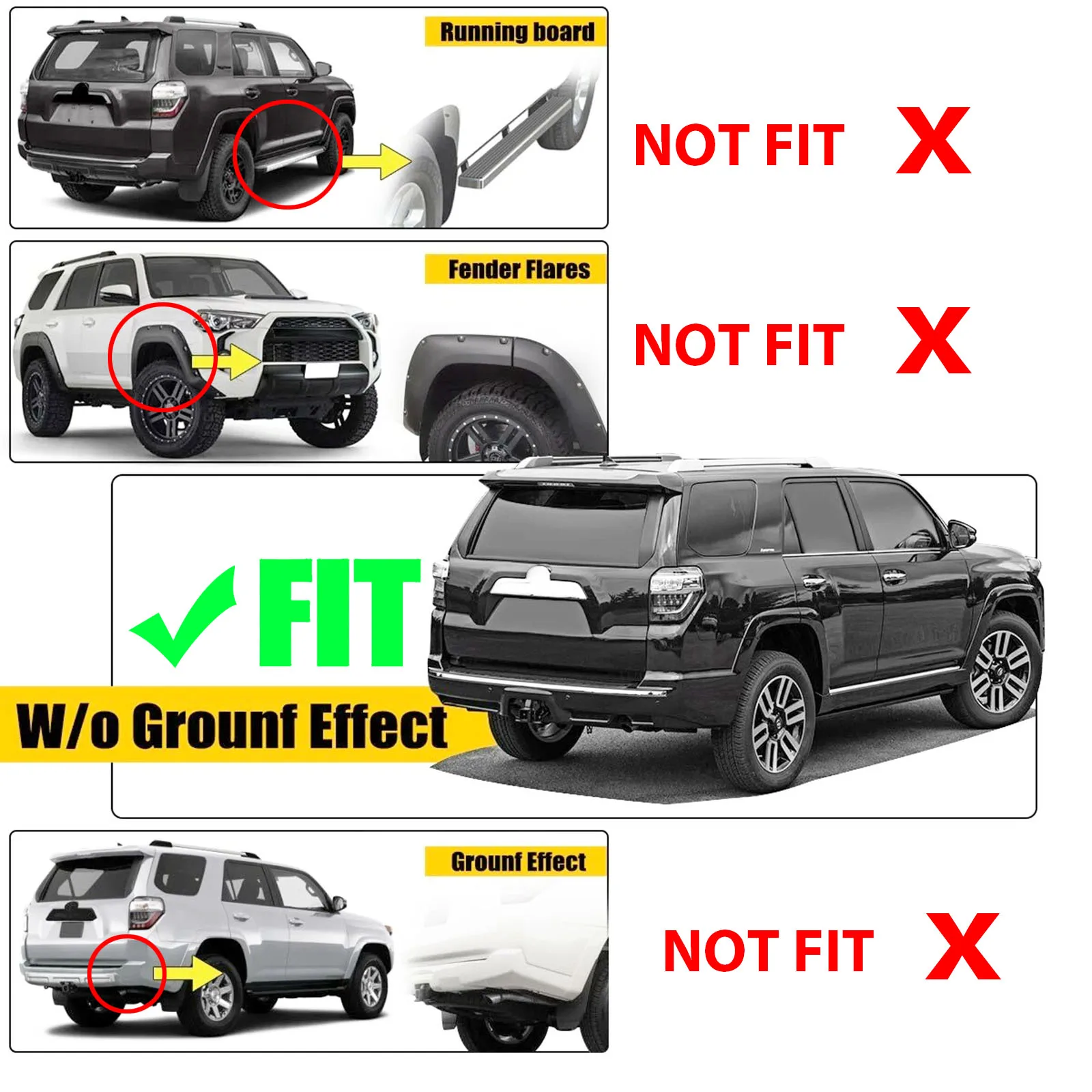 4PCS Mud Flaps Splash Guards Mudflaps Front Rear For Toyota 4Runner (N280) 2010-2024(2023),Fifth generation