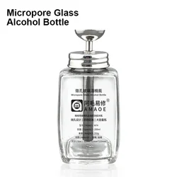 Amaoe M74 200ML Glass Alcohol Empty Bottle Micropore Stainless Steel Tube Liquid Dispenser High Capacity Press Type Bottle