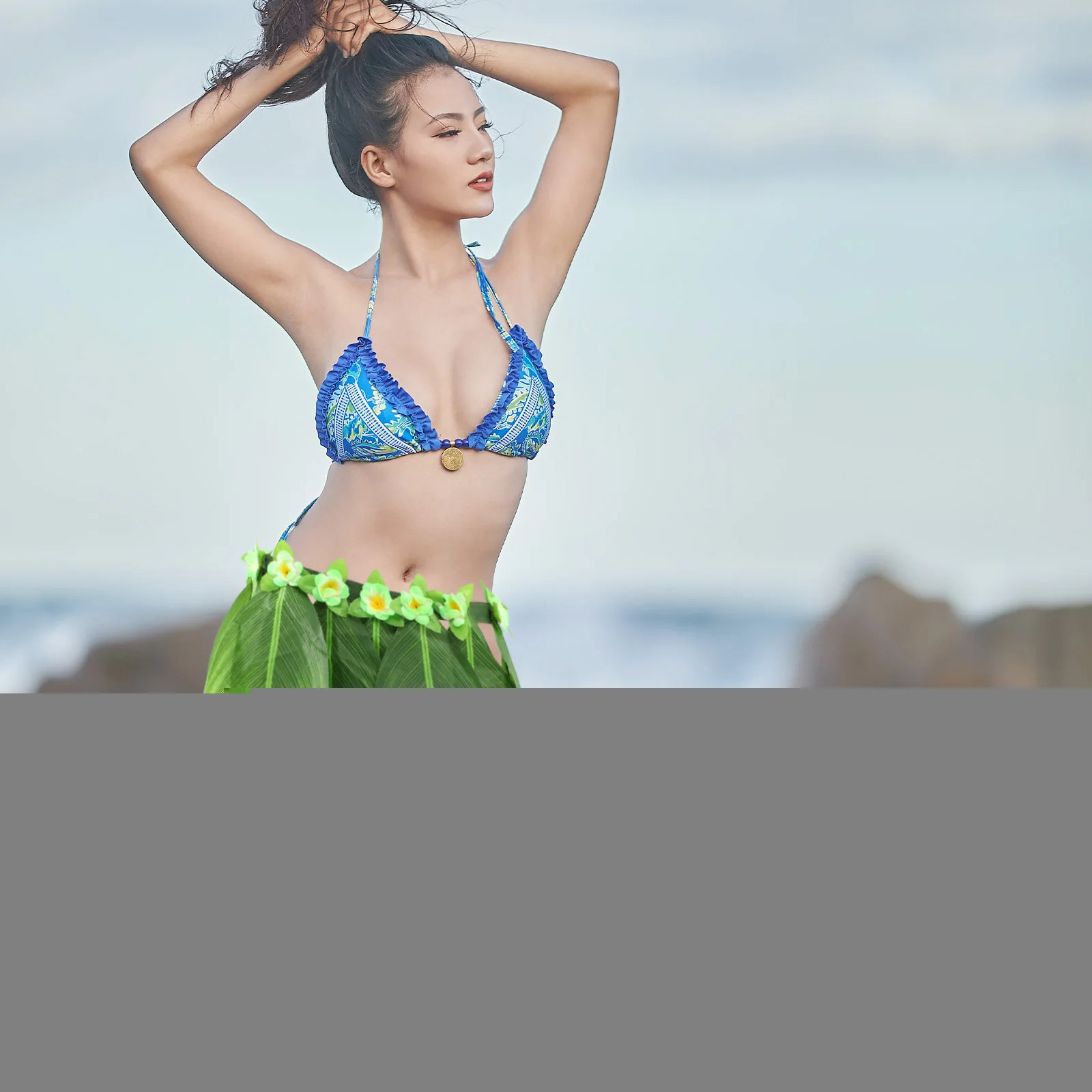 

Skirt Props Women Luau Party Costumes Silk Elastic Comfort Beach Halloween Performance Grass Leaf