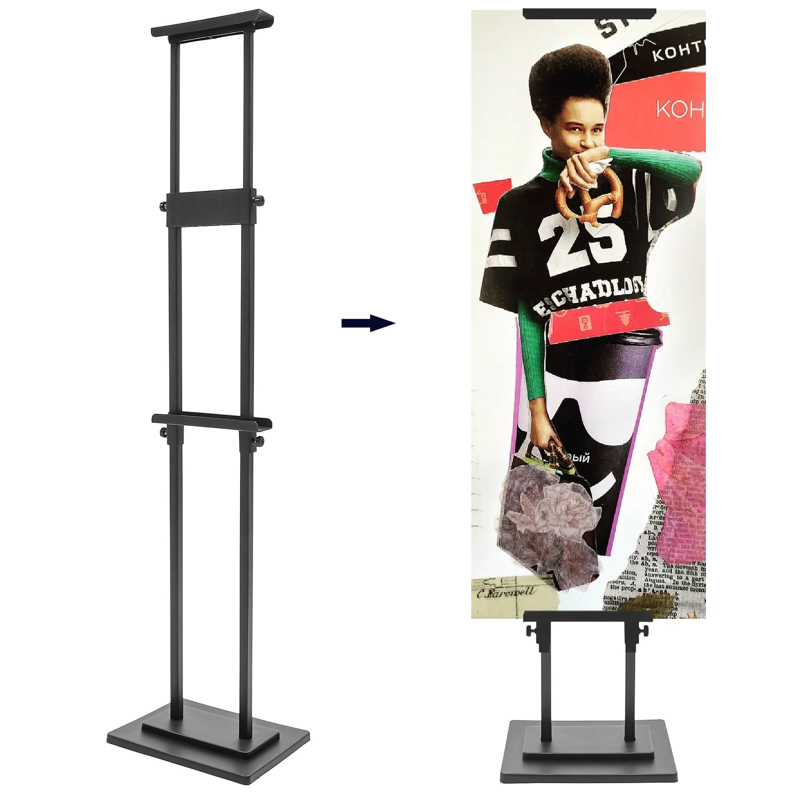 

Poster Board Stand, 2-Side Floor Standing Sign Holder with Adjustable Height Up to 77 Inches for Indoor Outdoor Display