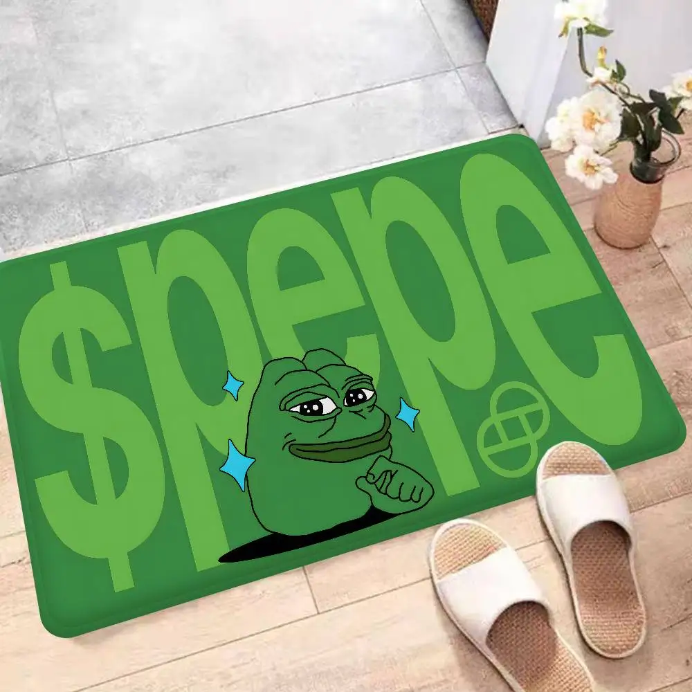 P-Pepe The Frog Floor Mat Rectangle Anti-slip Home Soft Badmat Front Door Indoor Outdoor Mat Hotel Decor Mat
