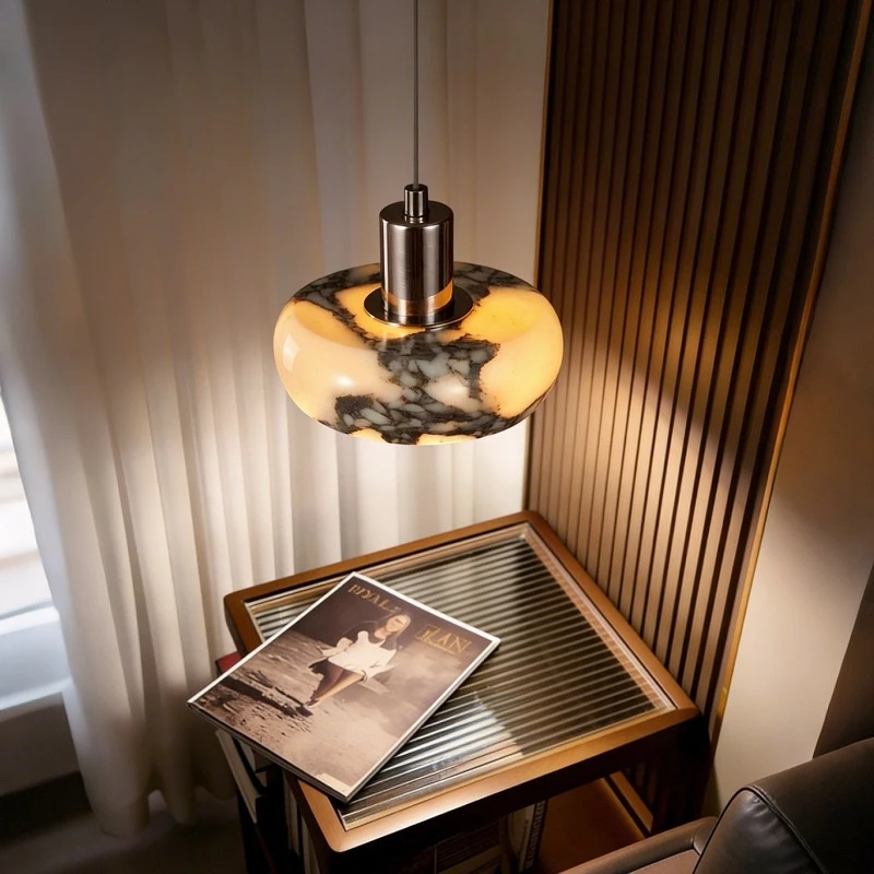 2026 New Italian Light Luxury Pendant Lamp, Minimalist Bedside Hanging Light for Bedroom & Entryway Home Decoration