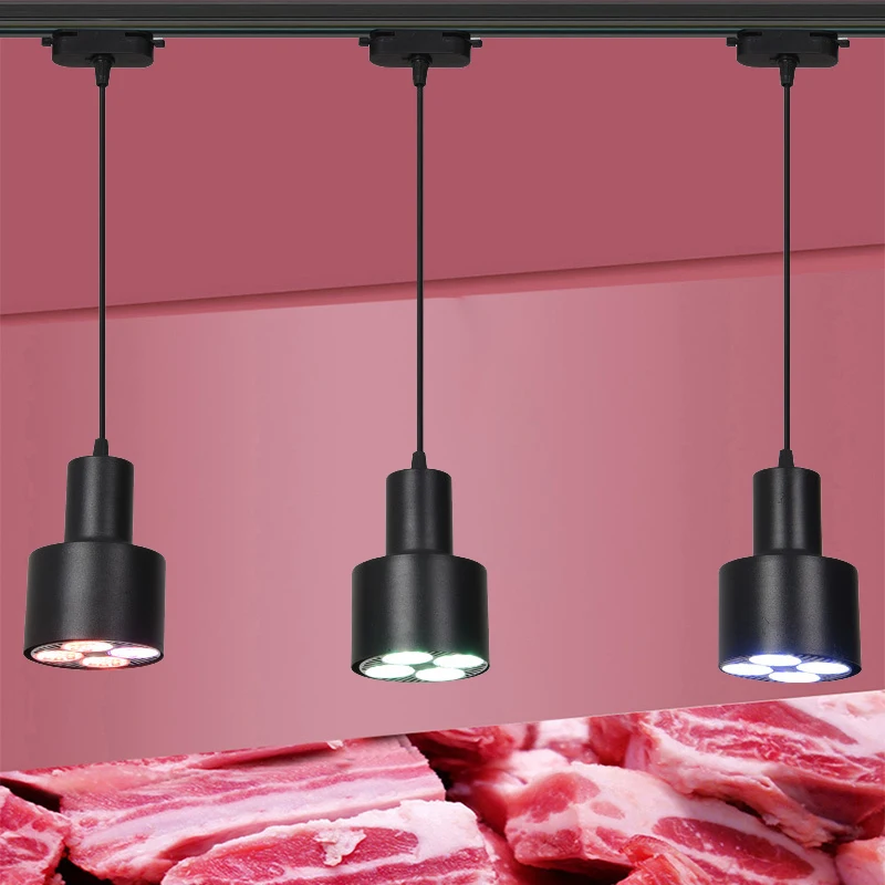 

LED Movable Fresh Light 35W E27 Fruit Light Cooked Food Braised Meat Cold Seafood Meat Vegetable Supermarket Special Track Light